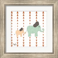 Framed 'Zoo Animals Elephants' border=