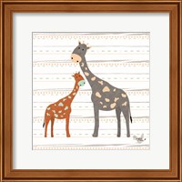 Framed 'Zoo Animals Giraffes' border=