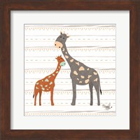 Framed 'Zoo Animals Giraffes' border=