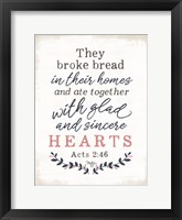 Framed Glad and Sincere Hearts