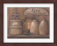 Framed Love Abides Here Shelf