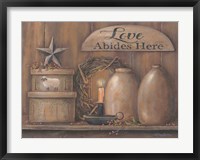 Framed Love Abides Here Shelf