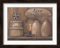 Framed Love Abides Here Shelf