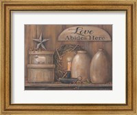 Framed Love Abides Here Shelf