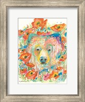 Framed Bear and Poppies