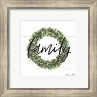 Framed 'Family Boxwood Wreath' border=