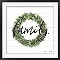 Framed Family Boxwood Wreath