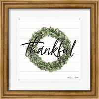 Framed Thankful Boxwood Wreath
