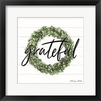 Framed 'Grateful Boxwood Wreath' border=