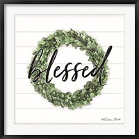 Framed Blessed Boxwood Wreath