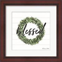 Framed Blessed Boxwood Wreath