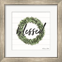 Framed Blessed Boxwood Wreath