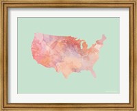 Framed Marble USA Map