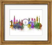 Framed London Skyline Rainbow Bright