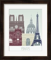 Framed 'Paris Skyline' border=