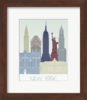 Framed 'New York Skyline' border=