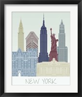 Framed 'New York Skyline' border=