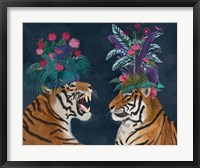Framed Hot House Tigers, Pair, Dark
