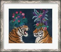 Framed Hot House Tigers, Pair, Dark