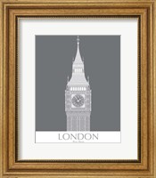 Framed 'London Big Ben Monochrome' border=