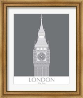 Framed 'London Big Ben Monochrome' border=