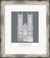 Framed 'London Westminster Abbey Monochrome' border=