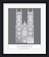 Framed 'London Westminster Abbey Monochrome' border=