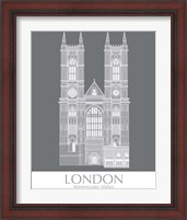 Framed 'London Westminster Abbey Monochrome' border=
