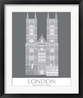 Framed 'London Westminster Abbey Monochrome' border=