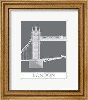 Framed 'London Tower Bridge Monochrome' border=