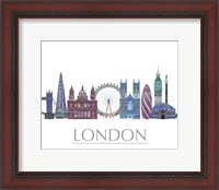 Framed London Skyline Coloured Buildings