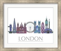 Framed London Skyline Coloured Buildings