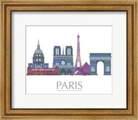 Framed Paris Skyline Coloured Buildings