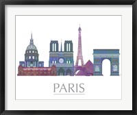Framed Paris Skyline Coloured Buildings