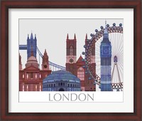 Framed London Landmarks , Red Blue