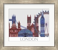 Framed London Landmarks , Red Blue