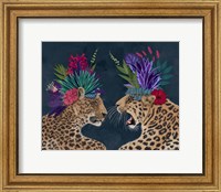 Framed Hot House Leopards, Pair, Dark