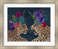 Framed Hot House Leopards, Pair, Dark