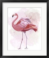Framed 'Fluffy Flamingo 1' border=