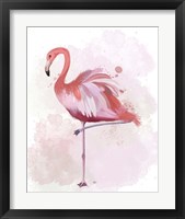 Framed 'Fluffy Flamingo 4' border=