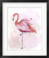 Framed 'Fluffy Flamingo 4' border=