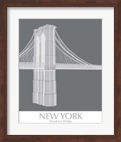 Framed New York Brooklyn Bridge Monochrome