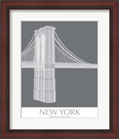 Framed New York Brooklyn Bridge Monochrome