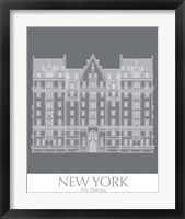 Framed 'New York The Dakota Building Monochrome' border=