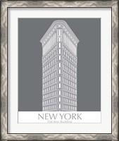 Framed 'New York Flat Iron Building Monochrome' border=