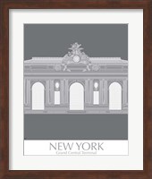 Framed 'New York Grand Central Monochrome' border=