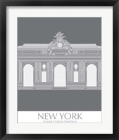 Framed 'New York Grand Central Monochrome' border=