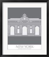 New York Grand Central Monochrome Framed Print