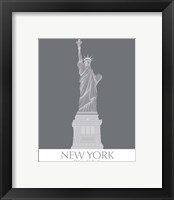 Framed 'New York Statue of Liberty Monochrome' border=