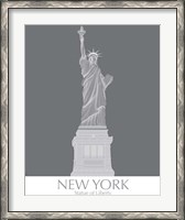 Framed New York Statue of Liberty Monochrome